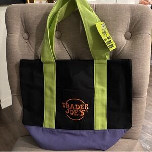 Trader Joe's HALLOWEEN Multi Color Mini Canvas Tote Bag NWT Limited Edition